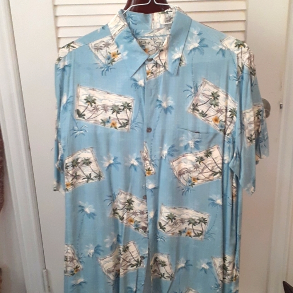 Batik Bay Blue Hawaiian Shirt L